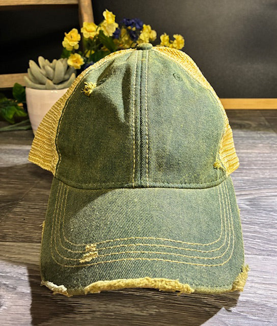 Distressed Hat, Unisex trucker Cap, Vintage Cap, Weathered Cap, vintage hat, headmost hat