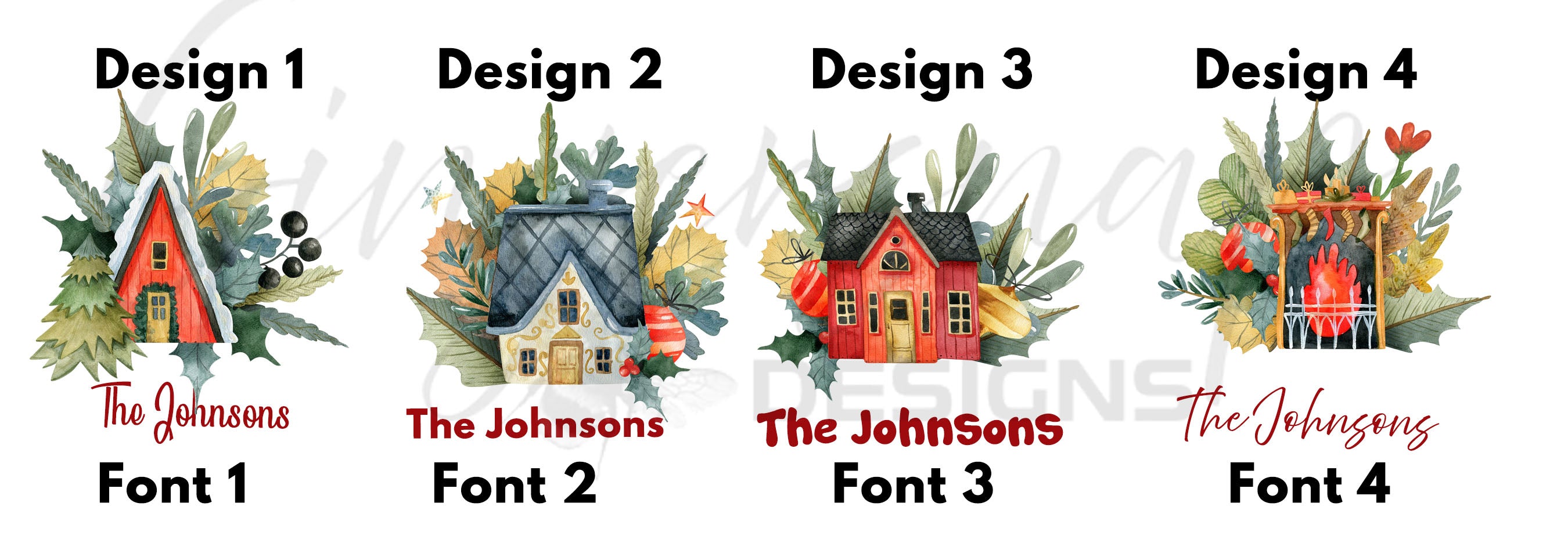 Christmas House Dish Towels