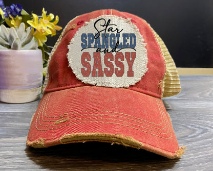 Custom Hat, Distressed Hat, Unisex trucker Cap, Vintage Cap, Weathered Cap, Custom Logo Cap, Raggedy Patch Hat, Logo Cap, Headmost brand
