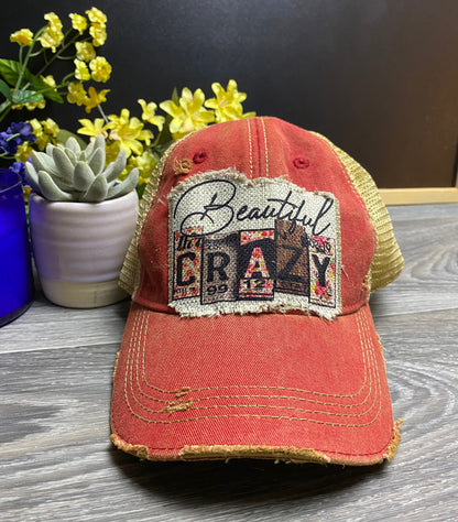 Custom Hat, Distressed Hat, Unisex trucker Cap, Vintage Cap, Weathered Cap, Custom Logo Cap, Raggedy Patch Hat, Logo Cap, Headmost brand