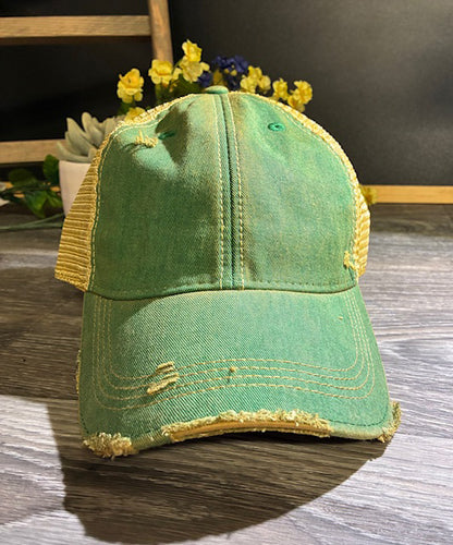 Distressed Hat, Unisex trucker Cap, Vintage Cap, Weathered Cap, vintage hat, headmost hat