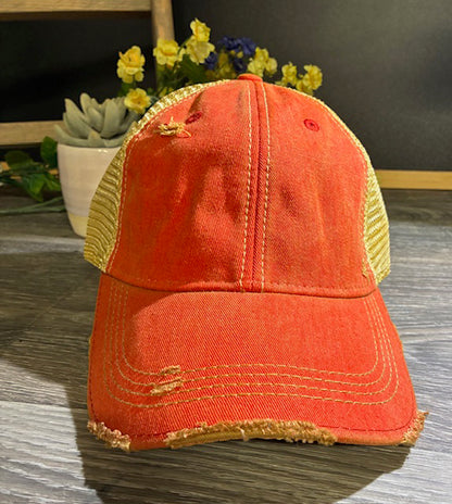 Distressed Hat, Unisex trucker Cap, Vintage Cap, Weathered Cap, vintage hat, headmost hat